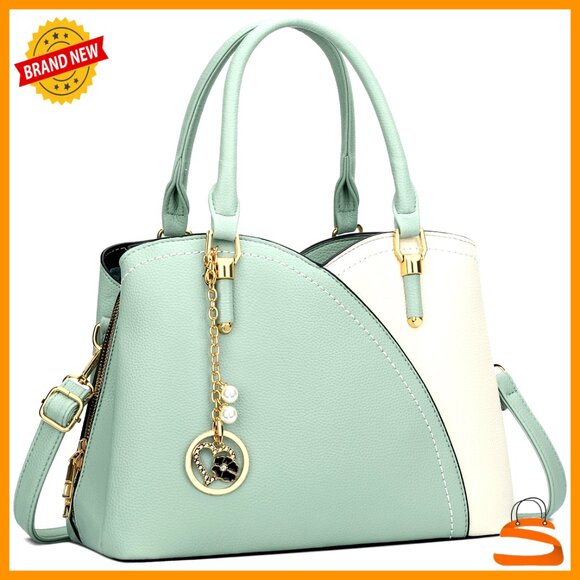 Amazon.com: Simple Modern Vegan Leather Tote Bag for Women  Medium Vegan Leather Satchel Shoulder Bag Triple Compartment Top Handle